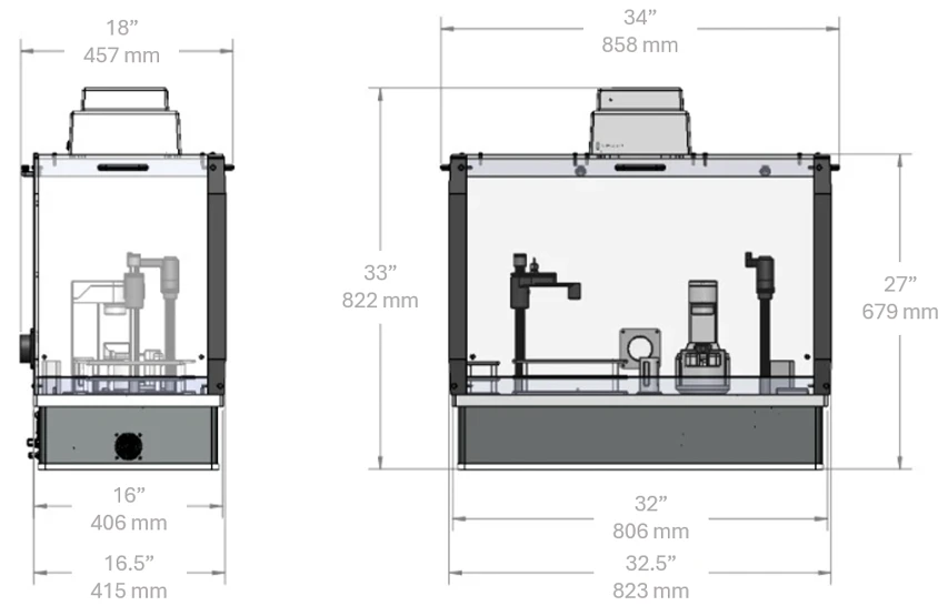 Dimensions for Benchtop GTX Autosamplers Dimensions for Benchtop GTX Autosamplers