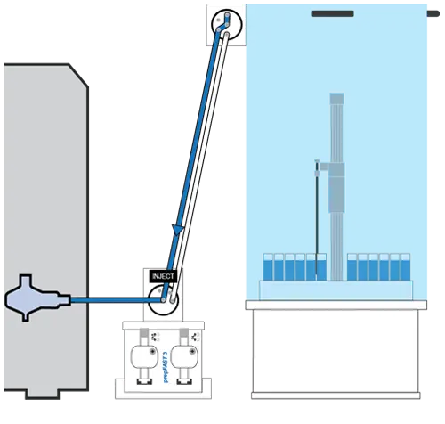 Sample is injected and analyzed