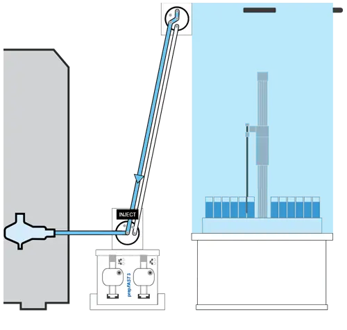 Sample is injected and analyzed